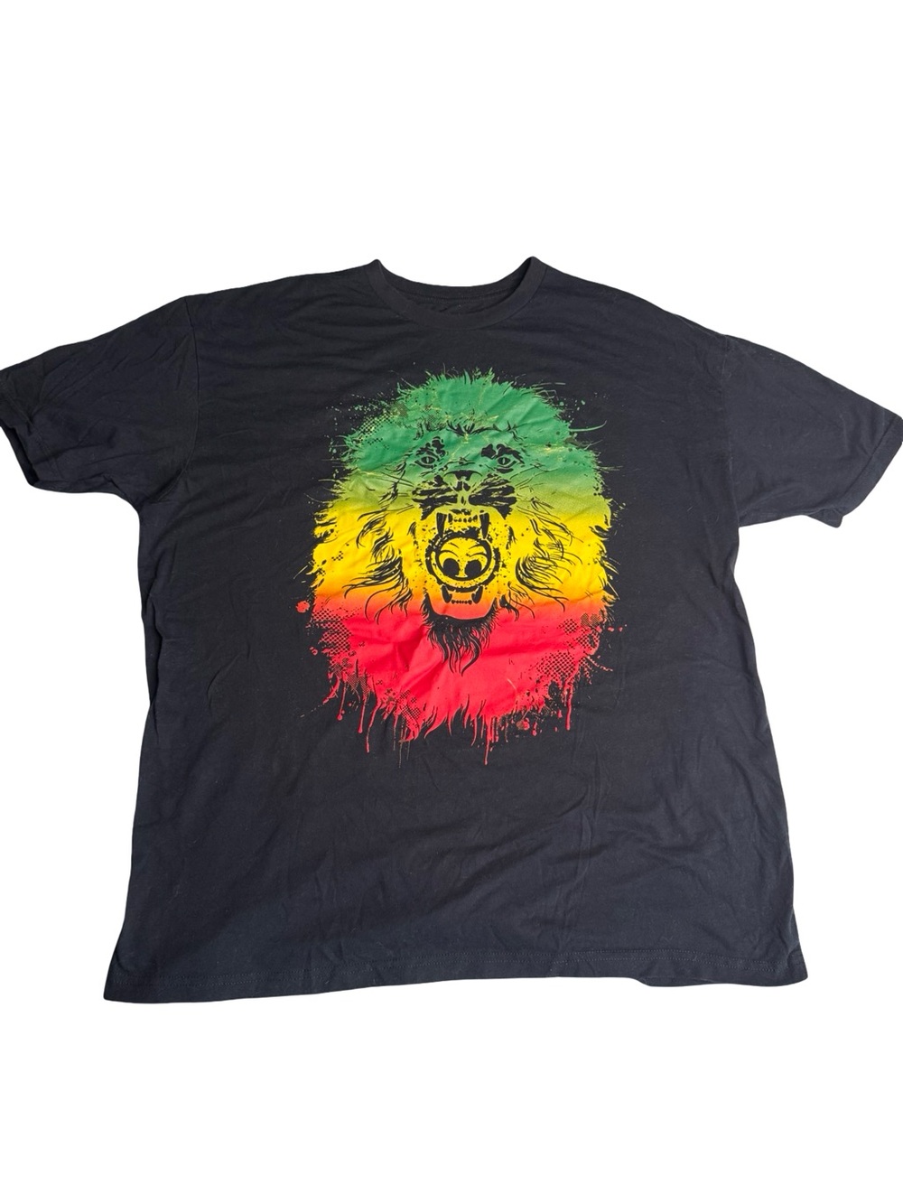 Black “Rasta Lion” limited edition Graphic Lion Tee by skinnybuddha